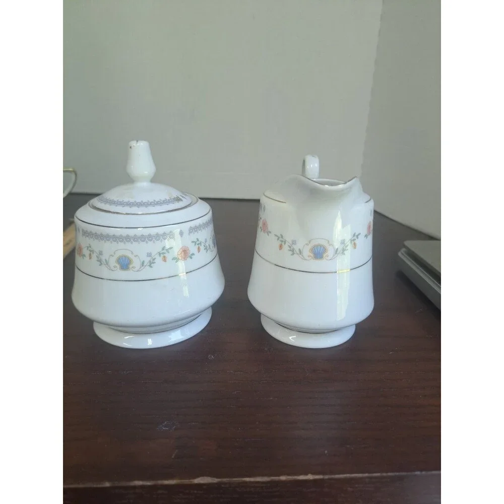 Sango Royal Majestic Tivoli China Creamer And Sugar Bowl 8305